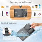 ShoppingAll - Coussin Support Réglable Pour Tablette Avec Bol À Collations - Gris-Support Ultra-Confortable et Stable - Base en coussin remplie de billes de polystyrène de qualité supérieure offrant confort sans pression et bonne stabilité sur vos genoux, votre lit ou votre sofa.