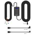 Adesso - Kit de câblage intelligent Mygekogear Acs G100 Pro avec mini, micro USB et USB C-Le kit de câblage du véhicule, connecté à la batterie ou au boîtier à fusibles, peut alimenter la caméra embarquée en continu pendant 24 heures. Il peut même fournir de l'énergie lorsque le moteur est éteint.