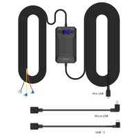Adesso - Kit de câblage intelligent Mygekogear Acs G100 Pro avec mini, micro USB et USB C-Le kit de câblage du véhicule, connecté à la batterie ou au boîtier à fusibles, peut alimenter la caméra embarquée en continu pendant 24 heures. Il peut même fournir de l'énergie lorsque le moteur est éteint.