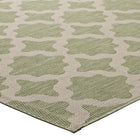 Modway - Cerelia Treillis marocains intérieurs et extérieurs Tapis de comédie 8 pi l x 10 pi L - Beige et vert clair-Haute densité / Tissé à la machine