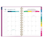 AT-A-GLANCE Agenda hebdomadaire/mensuel petit format Emily Ley Simplified 2027 - 8 1/2 po x 6 po - rose poly - bilingue-Un mois sur deux pages comprenant des blocs quotidiens non lignés, une section de tâches lignée, un « conseil de simplicité » pour vous aider à planifier et des onglets pour une navigation facile