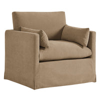 Modway - Wellfleet Slipcover Mélange de lin Fauteuil - Amande-Chaise d’accent couverte