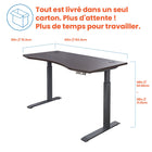 Motionwise - Bureau courbé ergonomique série M3 PRO Motionwise, 30 po x 60 po, électrique assis-debout, double moteurs - Noyer Américain-10