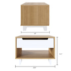Nexera - Table de nuit Barista, 1 tiroir, Blanc et Érable naturel-7