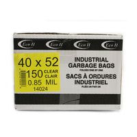 Eco II - Sacs à ordures - 40 po x 52 po - 0.85MIL - clair tinté - paquet de 150-40 po x 52 po
