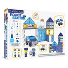 Magna-Tiles - Ensemble de construction magnétique Poste de police 35 pièces-Fabriqué dans un but précis: Les ensembles MAGNA-TILES sont aimés des constructeurs âgés de 3 à 99 ans et conçus pour que les enfants puissent en profiter, sans instructions ni aide d’un adulte. Nous prônons le jeu constructif, c'est-à-dire : amusant et motivant, basé sur l’expérience, dirigé par l’enfant et axé sur le développement