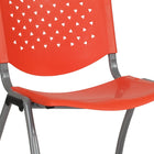 Flash Furniture - Chaise empilable de la série HERCULES, en plastique orange pour supporter jusqu'à 880 lb. avec cadre en titane-Conception ergonomique