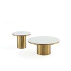 Manhattan Comfort - Ensemble de 2 tables basses et d’appoint Glenn moderne et glamour - Or-Ensemble de table basse moderne et de table d’appoint pour salon