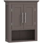 kleankin - Armoire murale de salle de bain avec étagère - brun-Le design mural permet de gagner de la place