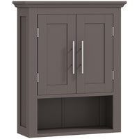 kleankin - Armoire murale de salle de bain avec étagère - brun-Le design mural permet de gagner de la place