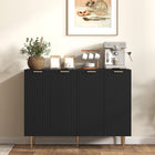 HOMCOM - Buffet 47,2 po L, armoire de rangement - noir-Design cannelé apportant une touche moderne à l’intérieur 