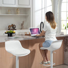 HOMCOM - Tabourets de bar pivotants à hauteur réglable - blanc - paquet de 2-Idéal pour le bar à la maison, l’îlot de cuisine et la salle à manger 
