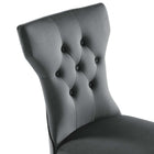 Modway - Silhouette Performance Velvet Chaises de salle à manger Ensemble de 2 - Gris-9
