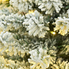 HOMCOM - Sapin de Noël artificiel 6' enneigé pré-illuminé avec lumières - vert-Branches ignifuges pour assurer la sécurité 