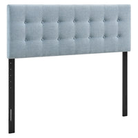 Modway - Emily Tissu tapis Tête de lit King Size, Bleu ciel-Tissu de type lin haut de gamme