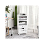 Vinsetto - Armoire de bureau à 3 tiroirs avec roulettes - blanc-Matériau : Panneau de particules   
