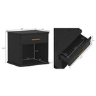 Manhattan Comfort - Table de nuit traditionnelle Clifford à 1 tiroir - Noir-Étagère de rangement ouverte : Offre un espace supplémentaire pour les livres, la décoration ou les essentiels de chevet