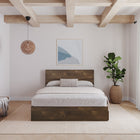 Nexera - Tête de lit queen effet de planches Queen, Truffe-N'est pas compatible avec les lits de métal