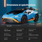 Gyrocopters - Voiture électrique pour enfants sous licence Lamborghini - Double moteur 12 V - Avec musique et télécommande - Bleu-9