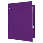 JAM Paper - Dossiers scolaires laminés brillants à 3 trous et à deux pochettes - violet - Paquet de 6-Quantité : 6 dossiers par paquet | Un pour chaque sujet et projet