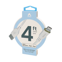 Amaze - Câble 4 pieds USB-A vers Lightning - blanc-Longueur de 4 pi : Pratique pour un usage quotidien