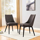 Modway - Viscount Tissu Fauteuil d’appoint de salle à manger Ensemble de 2 - Brown-Pattes à chevilles effilées