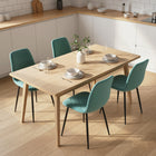 HOMCOM - Chaises de salle à manger avec pieds en métal pour cuisine - vert - ensemble de 4-Structure en acier avec revêtement en poudre assurant durabilité et solidité 