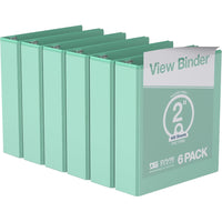 Davis Group - Classeurs à anneaux économiques anneaux ronds de 2 po - menthe - paquet de 6-3 Reliure À Anneaux