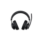 Kensington - Casque supra-auriculaire Bluetooth H3000 -Confort ergonomique toute la journée : Conception supra-auriculaire avec oreillettes en mousse mémoire de forme infusée de gel rafraîchissant recouvertes d'un tissu respirant transférant la chaleur, arceau réglable en similicuir, microphone rotatif (jusqu'à 270 degrés) qui peut être porté sur le côté droit ou gauche et articulations rotatives qui permettent aux oreillettes de pivoter jusqu'à 90 degrés pour un ajustement confortable et sécurisé