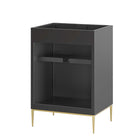 Modway - Awaken 24" Armoire à coiffeuse de salle de bain - Noir-Assemblée requise