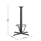 Flash Furniture 30 x 30 po Table de restaurant X-Base avec 3 po Dia. Colonne de hauteur de barre et anneau de pied-Configuration de la base en X