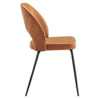 Modway - Nico Cuir végane Chaise à manger Ensemble de 2 - Black Tan-Épingles de pied non marquées