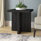 Hudson&Canal - Table d'appoint carrée Elna de 56 cm de largeur, , grain noir-Caractéristiques assemblage facile