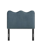 Modway - Athena Velours de performance résistant aux taches Tête de lit jumelée, Bleu Cadet-Assemblée requise