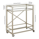 Hudson&Canal - Chariot-bar Wilson 30 po de largeur - Nickel satiné-8