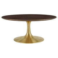 Modway - Lippa Rond de 36 po Bois Table basse - Noyer cerise doré-Table basse moderne