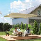 Outsunny - Toile de remplacement rétractable pour pergola 8,5 pi L x 11,5 pi l pour cadre 10 pi L x 13 pi l (toit seulement), blanc crème-Cette toile de pergola possède des poches uniquement pour six barres