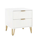 Manhattan Comfort - Dumbo table de chevet moderne à 2 tiroirs et commode à 3 tiroirs - blanc - ensemble de 2-Garantie limitée du fabricant de 30 jours