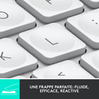 Logitech - MX Keys Mini Minimaliste Clavier Sans Fil Illuminé - USB-C - Gris Pale-Connectivité Bluetooth