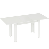 HOMCOM - Table à manger rectangulaire moderne extensible 55-71 po pour 6-8 personnes - blanc-Passe facilement de six à huit places pour s'adapter à vos besoins de repas flexibles 