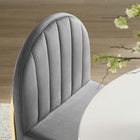Modway - Isla Chenal Touffé Performance Velvet Fauteuil d’appoint de salle à manger - Gris or-Rembourrage en velours polyester Performance
