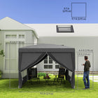 Outsunny - Tente de réception d'extérieur pliante 10 pi l x 10 pi L avec sac de transport, gris-Construit avec un cadre en acier revêtu de poudre offrant une résistance et une durabilité supérieures