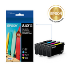 Epson - Cartouche d'encre DURABrite Ultra T842 - grande capacité - Noir/Couleur - Paquet de 4-Rendements élevés pour offrir une impression à haut volume abordable