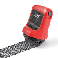 Trodat - Tampon à rouleau ID Protector+-Masquez vos informations personnelles en un seul passage (ne pas passer plusieurs fois!). Il peut être utilisé sur n’importe quel type de facture, de document officiel, de chèque et de relevé bancaire, mais aussi sur des objets ronds tels que des flacons de médicaments et bien d’autres encore. Il fonctionne également sur le papier glacé comme celui des étiquettes d’expédition.