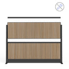 Luxor - Mur modulaire 70 x 48 - Lattes de bois dans un cadre noir-S'intègre au système de cloisons de séparation pour des configurations évolutives