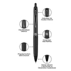 uni-ball − Stylos gel rétractables 207 Plus 70456 − 0,7 mm − noir − paquet de 3-0.7mm Pointe Moyenne