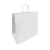 Reliabag - Sac En Papier Avec poignees Torsadees, Blanc, 13 po L X 7 po P X 13 po H, Paquet De 100-Fabrique en papier kraft blanc de qualite superieure avec fond plat renforce.