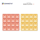 Connetix - Pastel Citron et Pêche Pack de Plaque de Base, Contenant 2 Pièces-Encourageant la créativité et l'imagination, les enfants sont exposés aux concepts d'apprentissage stiam, tout en jouant