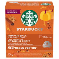 Starbucks - Capsules de café par Vertuo Citrouille épicée torréfaction blonde - Paquet de 8-Quantité parfaite : chaque capsule Starbucks pour machines Nespresso Vertuo permet de préparer un café de 230 ml