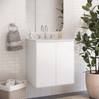 Modway - Bryn Support mural de 24" Vanette de salle de bain - Blanc blanc-Construction en mélamine et panneaux de particules